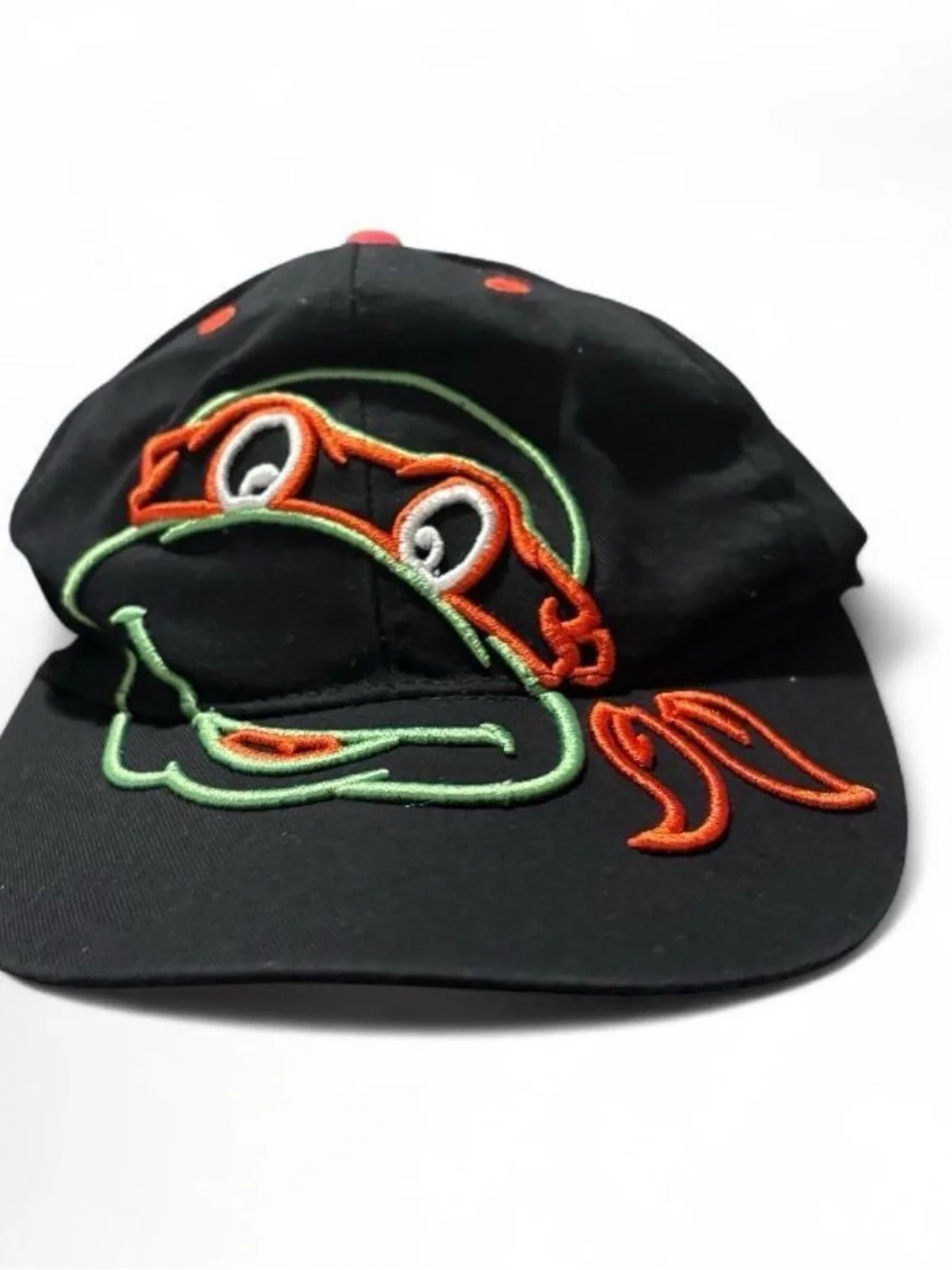 2014 TMNT Ninja Turtles Michelangelo Snapback Hat Cap Viacom Black Orange